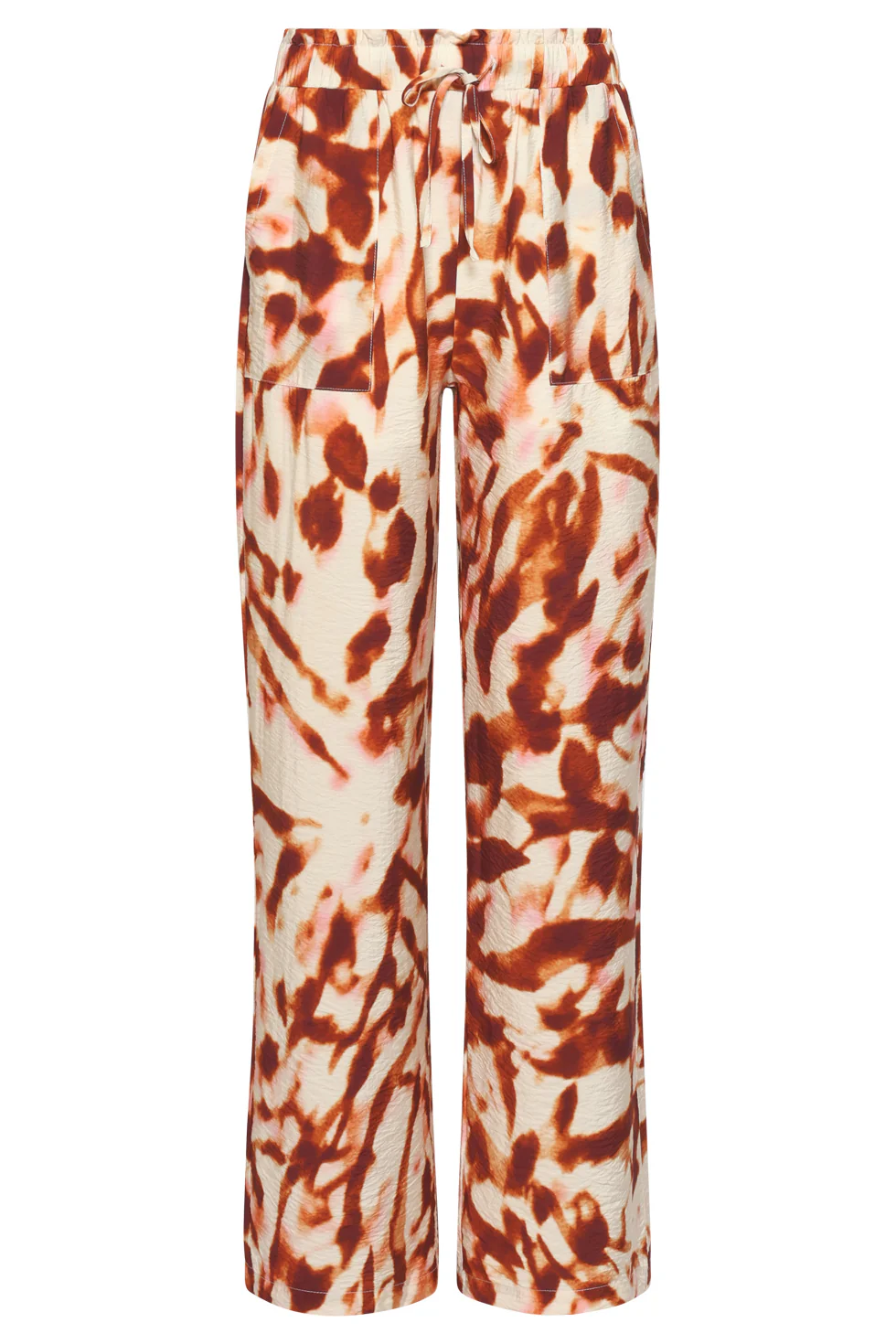 Wijde Broek Met Tie-Dye Look Print In Bruin En Roze | Brique - Muticolour - Image 2