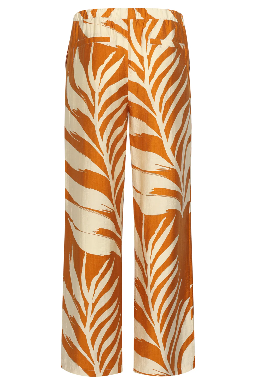 Wijde Pantalon Met Botanische Blad Print - Oker Geel | Mustard - Off White - Image 7